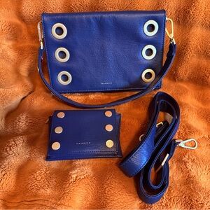 Hammitt Blue Crossbody Bag with Silver Accents